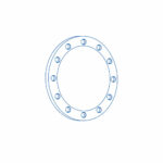 Circular flange with inner bore and 12 bolt holes around the outer rim.